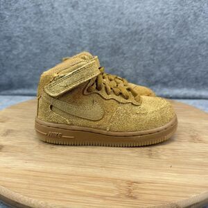 Nike Air Force 1 Mid Shoes Boys Toddler Size 8C Brown Suede Sneakers 859338-701